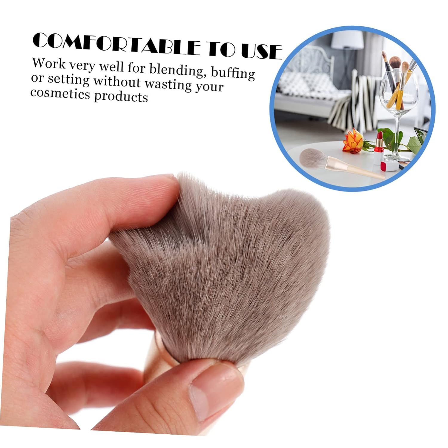 Large Soft Foundation Loose Powder Brush High-density Synthetic Cosmetic Brush for Women for Foundation Blush and Setting Makeup Pure White Color