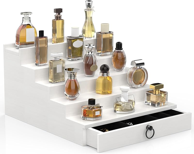 Organizador de Perfumes de Madeira upcessory Branco com 5 Níveis