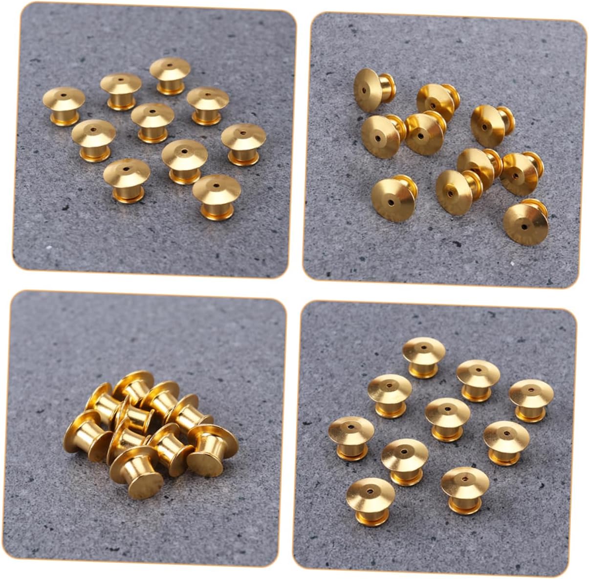 128pcs Gold Metal Locking Pin Keepers Clasp Backs for Crafts Badges and Jewelry Making Lightweight Design for Clothing and Accessories
