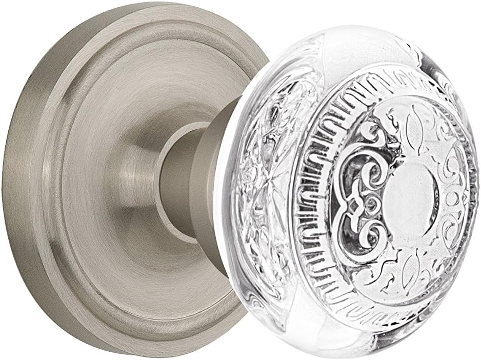 Nostalgic Warehouse 750692 Single Dummy Classic Rosette with Crystal Egg and Dart Knob, Surface Mounted, Oil-Rubbed Bronze