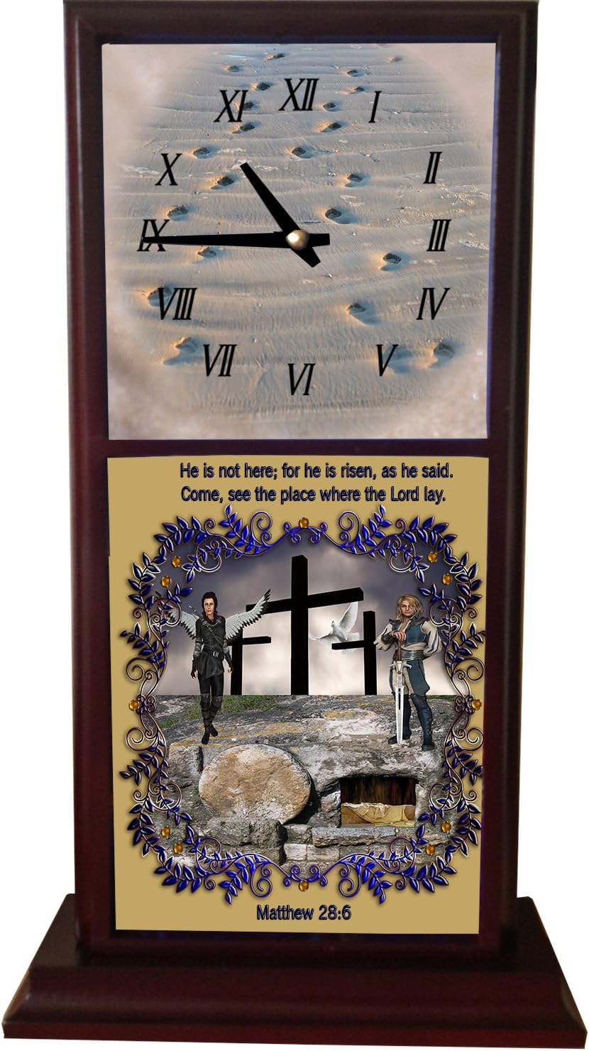 Matthew 28-6 Mantle Clock
