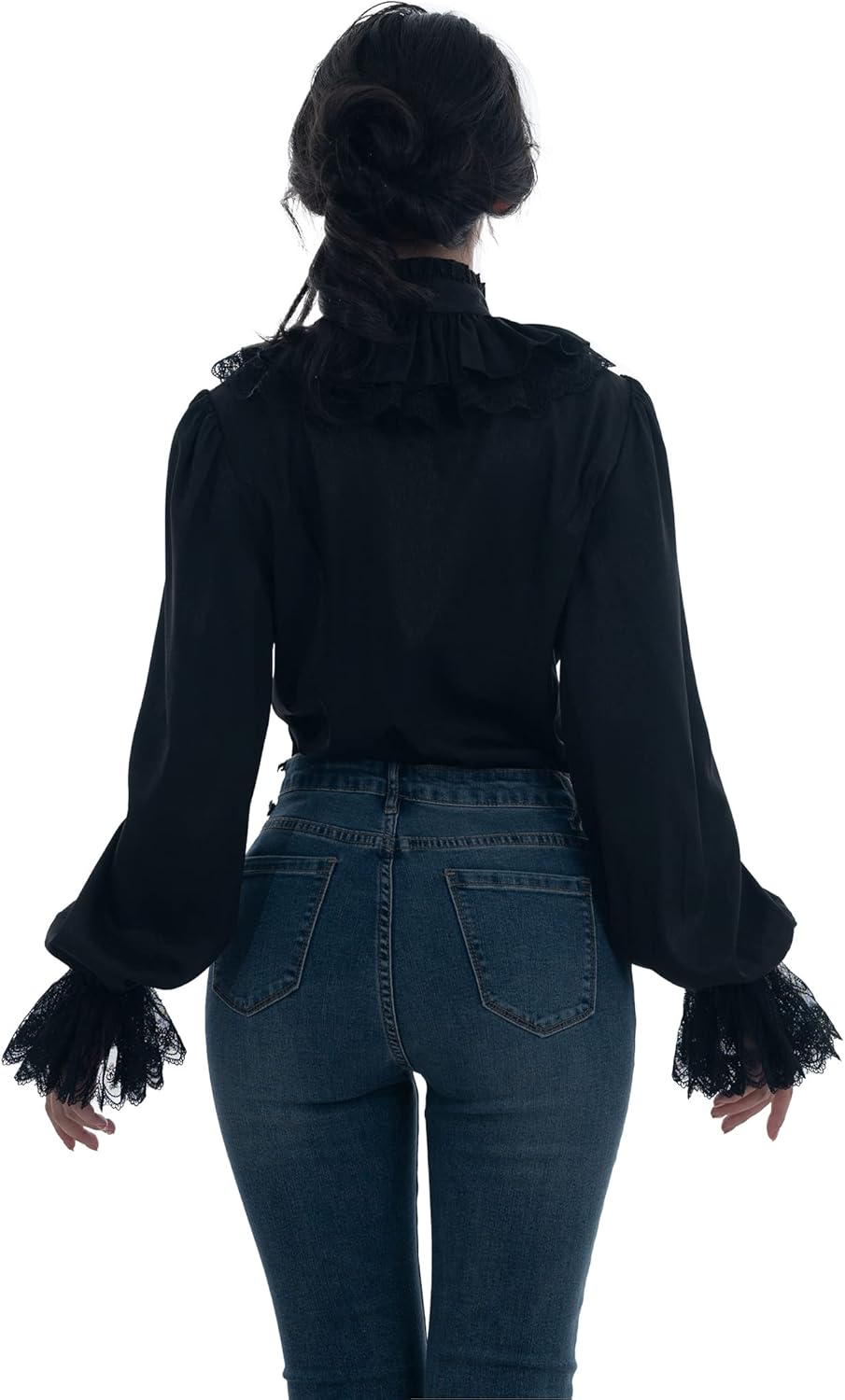 LTAKK Victorian Blouse Women Gothic Shirt Vintage Lotus Ruffle Long Sleeve Tops - Image 6