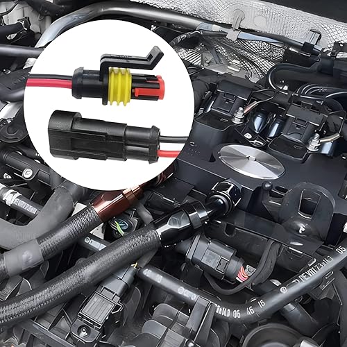 Miniatura 7 de Paquete de 10 conectores de cable eléctrico de 16 AWG, cable macho y hembra de 16 AWG, conector impermeable de 2 pines, cable impermeable, universal