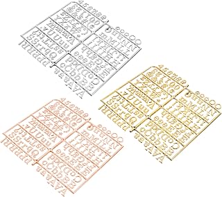 VILLCASE Tablero De Letras Numéricas y Caracteres De Plástico 3 Piezas Colores Dorado, Plateado y Rosa Metálico Para Mensajes Educativos y Decoración