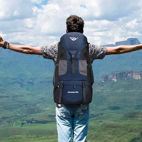 Miniatura 7 de Russel Molly - Morral de senderismo. Morral ligero para acampar, con impermeabilidad 50L para uso al aire libre.