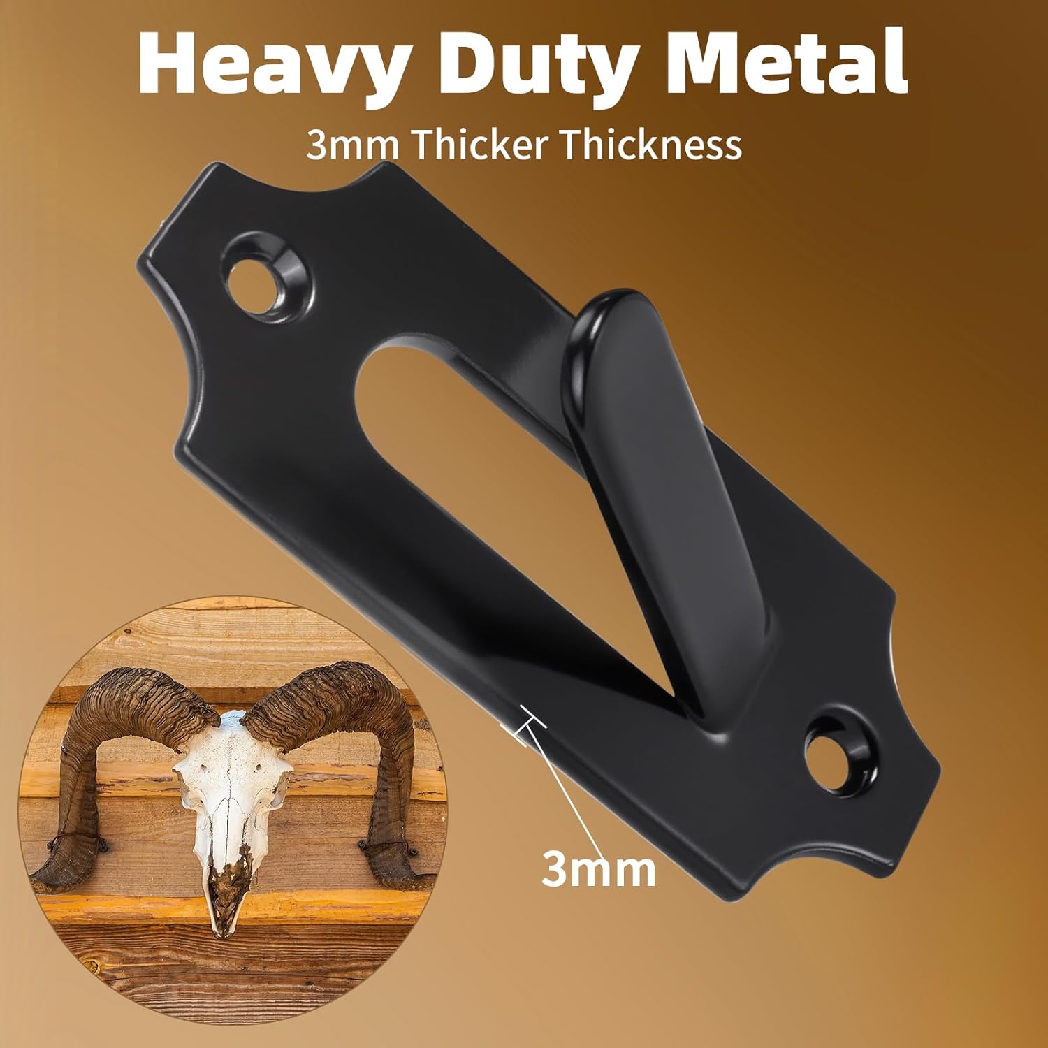 12 Pack European Deer Skull Mount Hanger, Stainless Steel/Wall Mount/Easy Install/Invisible Design/Indoor&Outdoor Use, Heavy-Duty Hooks for Deer, Mule, Antelope, Coyote, Small Game Animals
