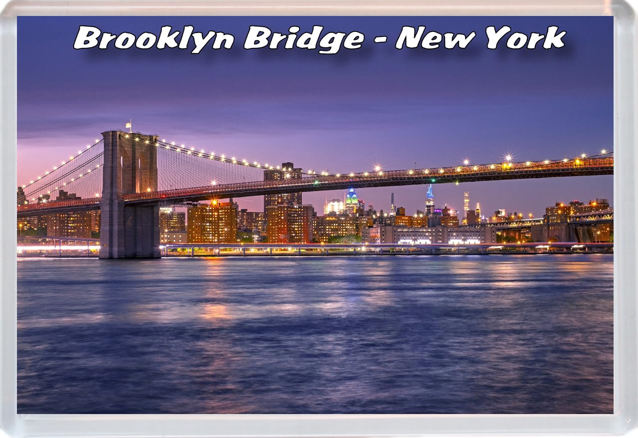 Baked Bean Store Multicolor Brooklyn Bridge - New York - Usa - 96 X 67Mm Jumbo Fridge Magnet/Magnets Bbsfhm683