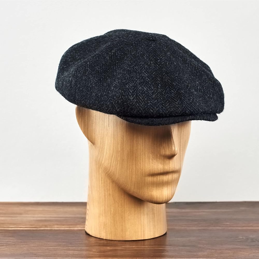Sterkowski Peaky Paperboy Cap | Harris Tweed Newsboy Hat for