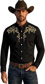 Amazon.com: ZEROYAA Mens Hipster Design Golden Floral Embroidery