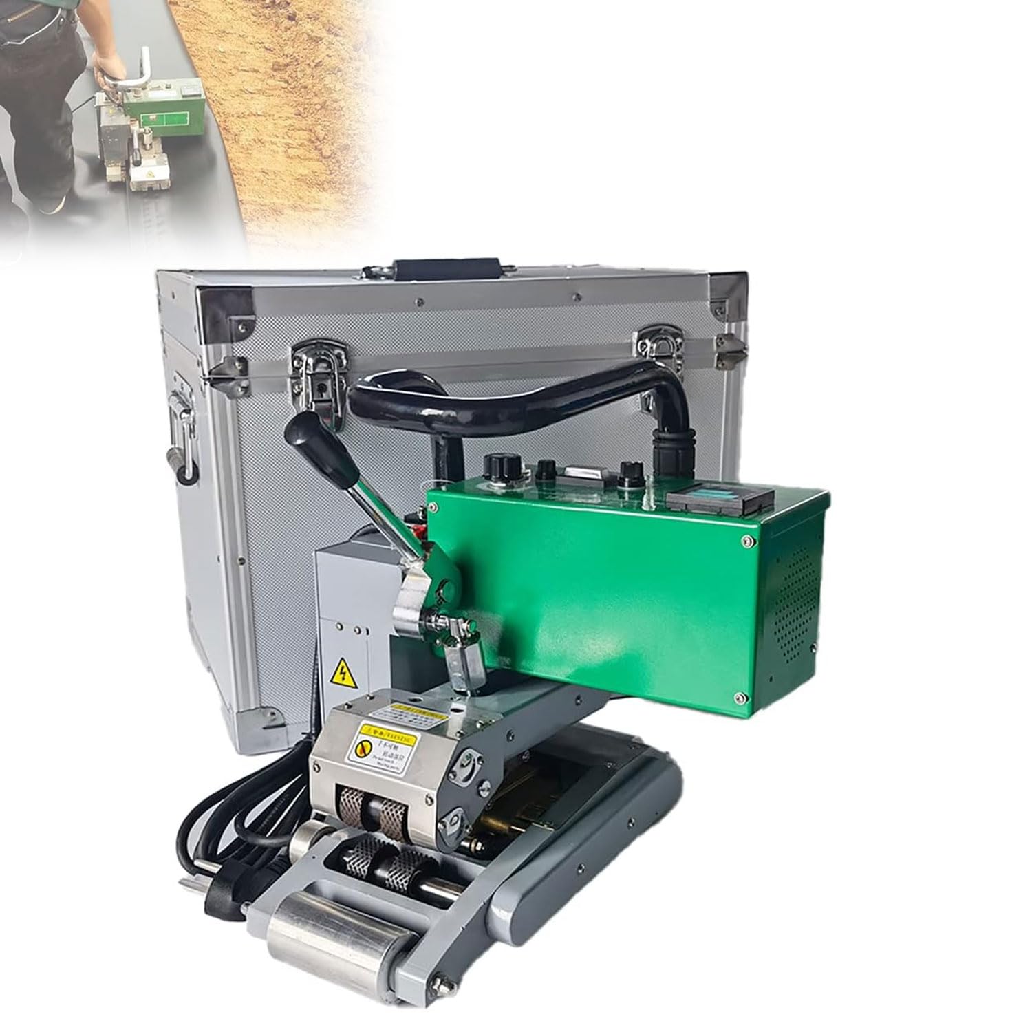 GYKOZY Automatic Geomembrane Welding Machine, Adjustable Heat Welder, 0-450℃ HDPE Wedge Welder, Double-track Anti-seepage Welder