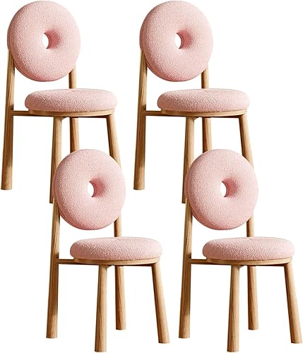 Miniatura 34 de JKGHK Donut Dining Chairs, Upholstered Kitchen Chairs with Back, Armless Living Room Chair with Metal Legs, Plush Accent Chair for Bedroom, Balcony,