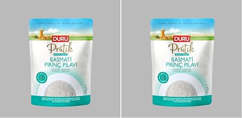 Duru Pratik Basmati Pirinç Pilavı 250g – Hazır Yemek – Zeytinyağlı ve Tereyağlı – Katkısız ve Koruyucusuz 2li paket