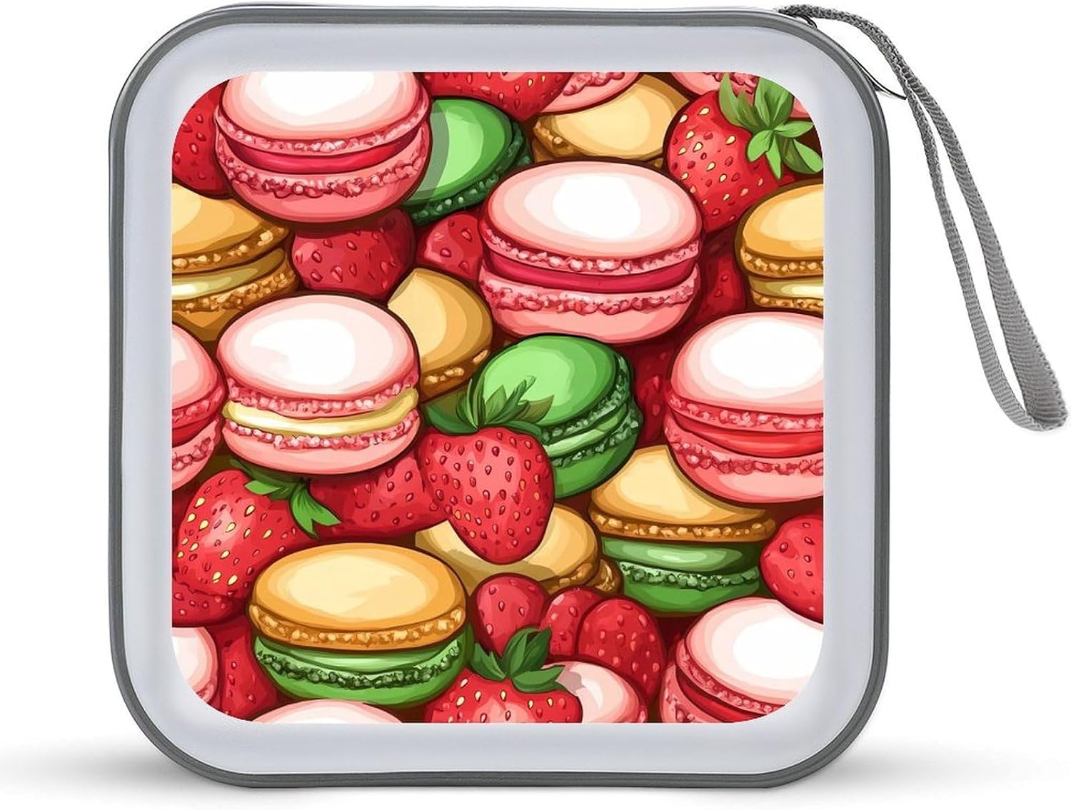 Colorful Macarons Cake And Various Fruits CD DVD Wallet 40 Capacity CD Case Cute Portable Disk Holder Storage for Car