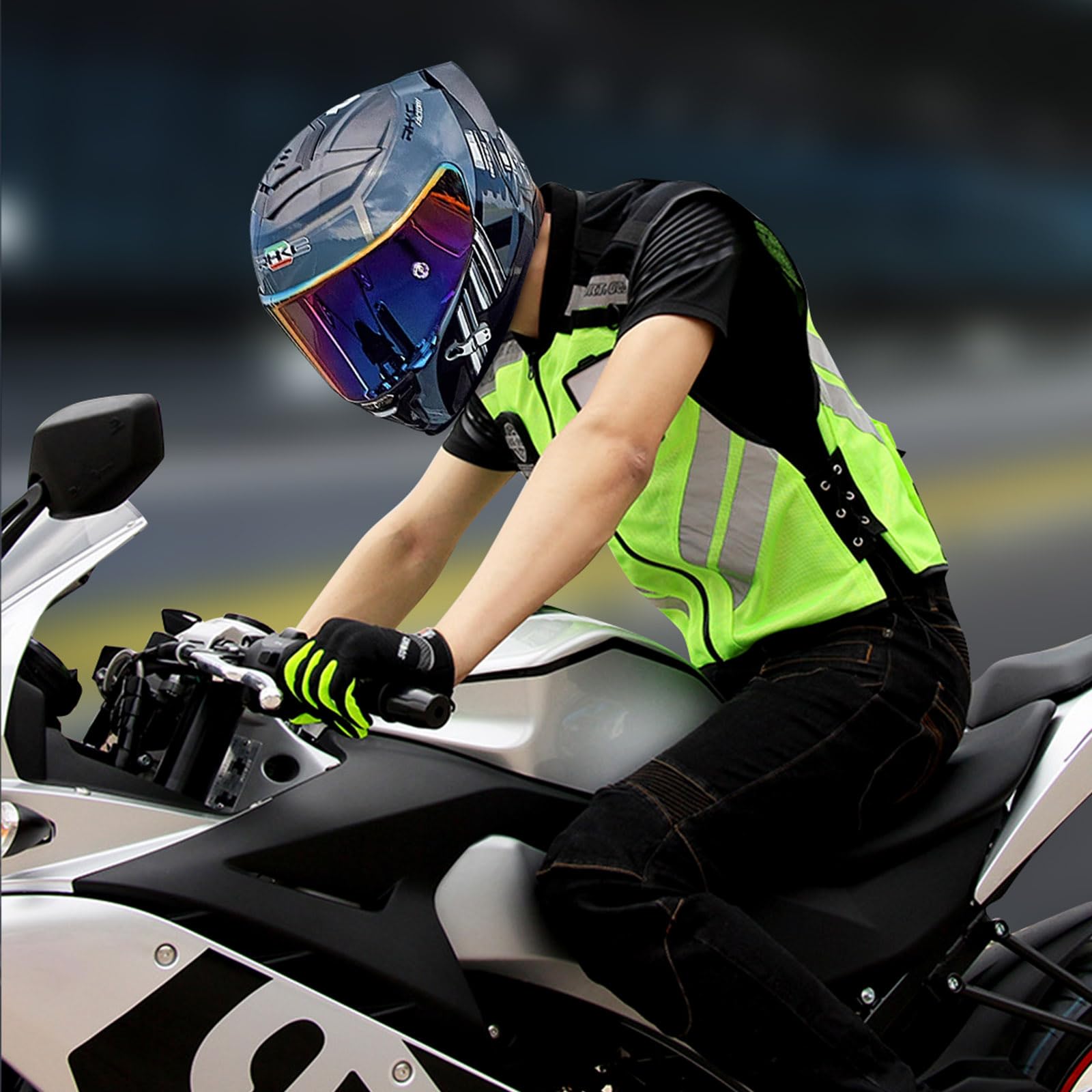 Chaleco de Moto Seguridad Reflectante sin mangas para Motocicleta