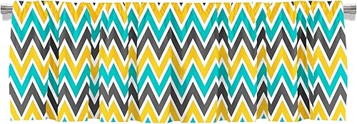 Miniatura 2 de Cenefa de cortina corta opaca ondulada con dobladillo para cortinero, para decoración de cocina, dormitorio, 52 x 18 pulgadas, verde azulado,