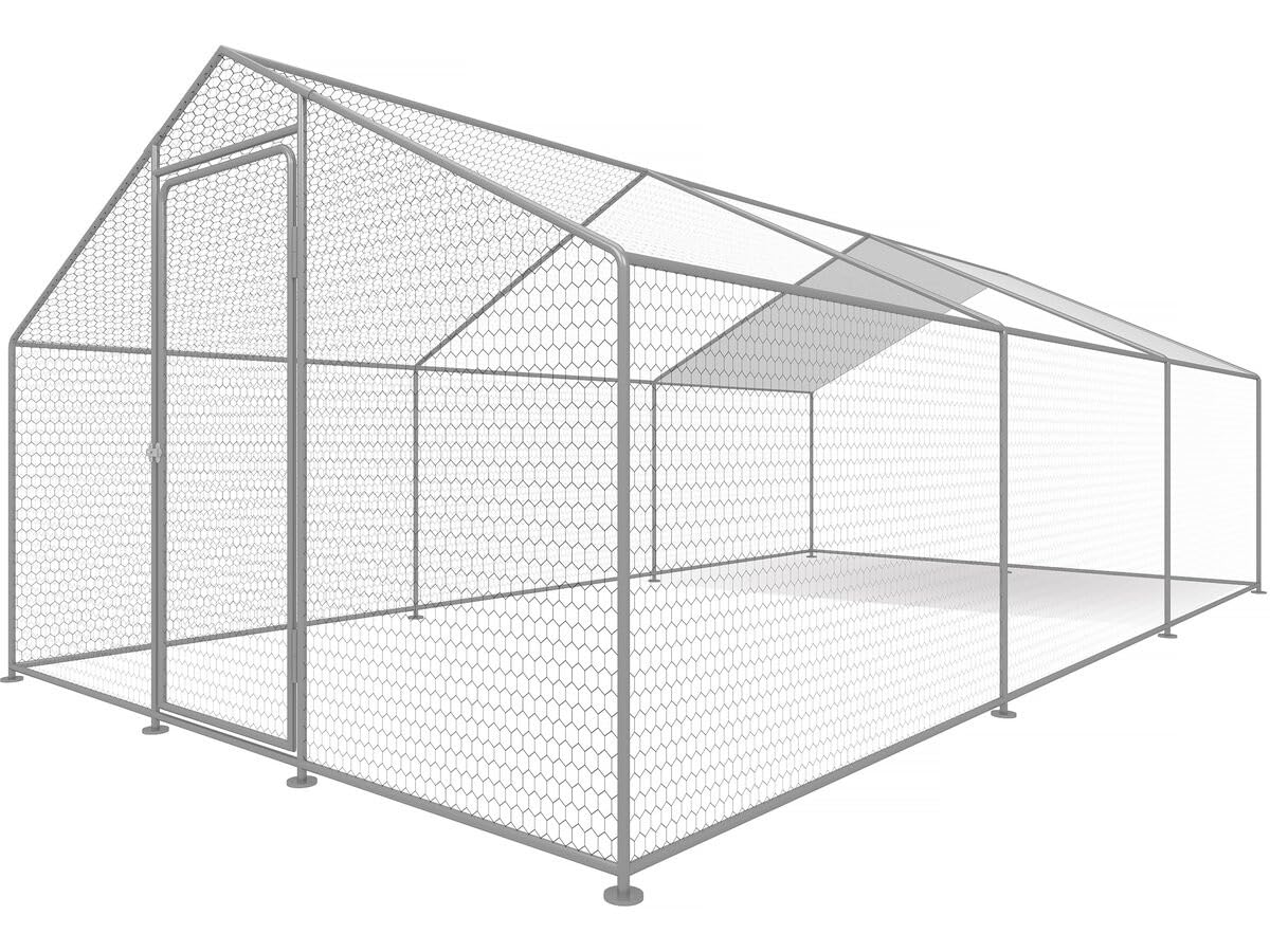 Gallinero 18 m² Parque de Malla metálica 6 x 3 x 2 M Acero galvanizado