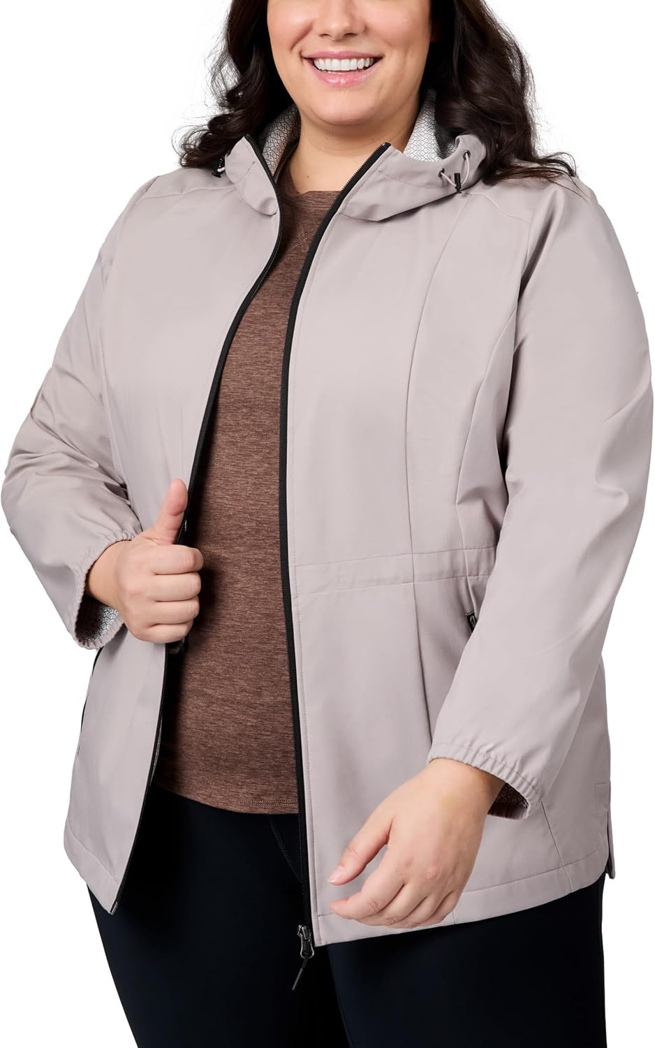 Free Country Women's Raincoat Jacket X2O Fleece Water Resistant Windbreaker Lightweight Rain Jackets Hiking Outdoor-Anorak