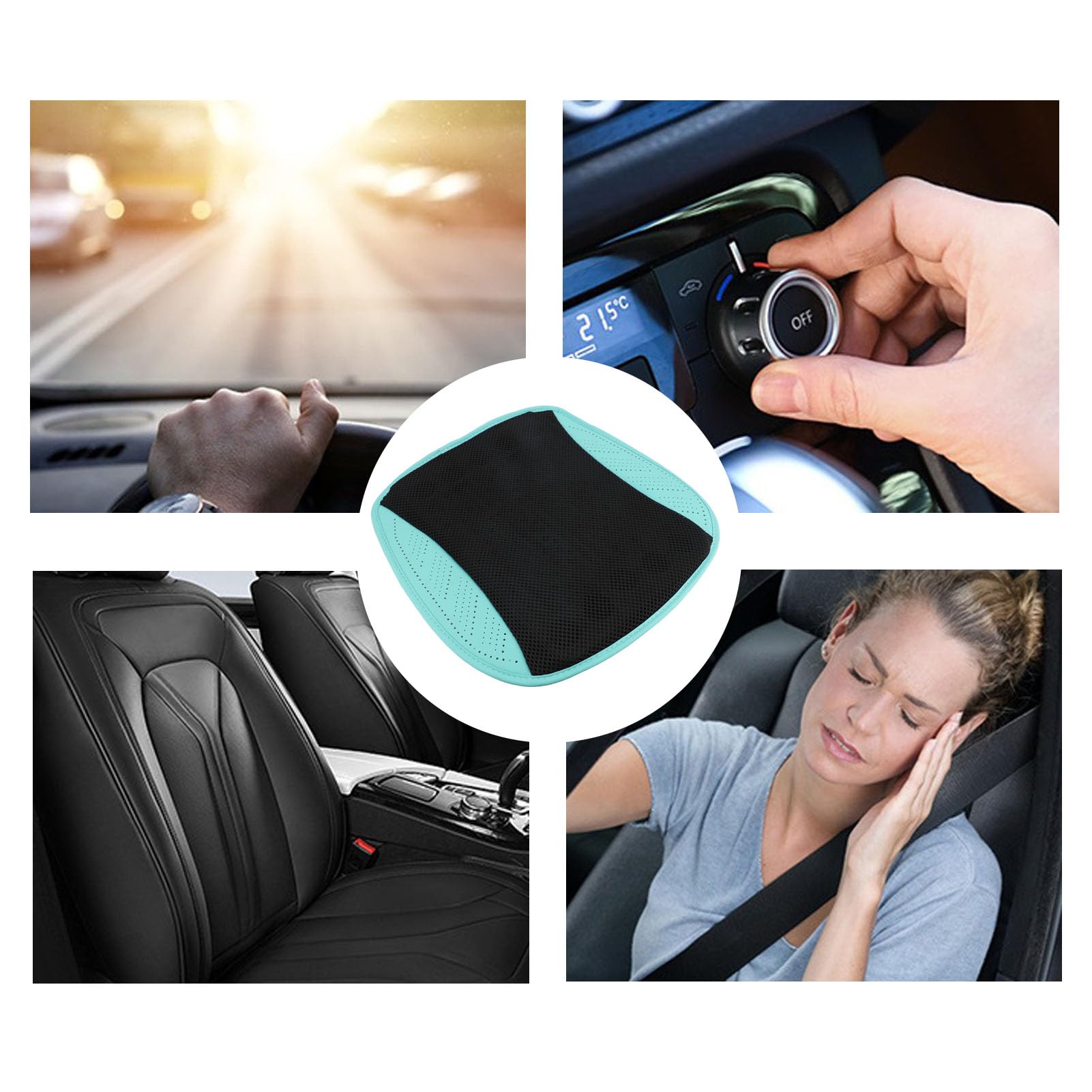 Auto-Kühlsitzkissen, Sommer Kühlmatte fürs Auto, 8 Lüfter, USB Anschluss, 3 Lüfterstufen, rutschfest und abnehmbar, geeignet für Zuhause, Auto und Büro