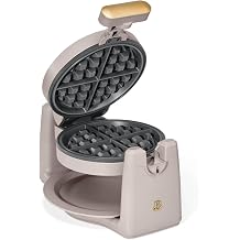 LUGBAR Beautiful Rotating Belgian Waffle Maker Drew Barrymore Porcini Taupe