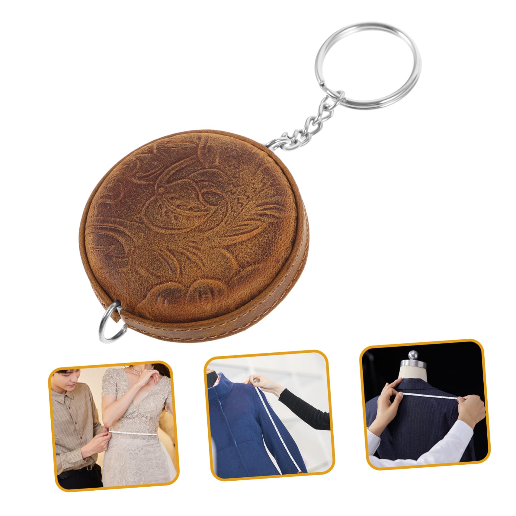 Gadpiparty Lot De 5 Mini-Mètres À Ruban En Cuir De Vache Découseurs Petits Appareils De Cuisine Balances Numériques Pour Bagages Chaîne De Mesure Rétractable Ruban À Mesurer Carte De