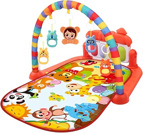 Manta de juego para bebé, tapete musical para gimnasio, piano con sonajero de animales (116-36)