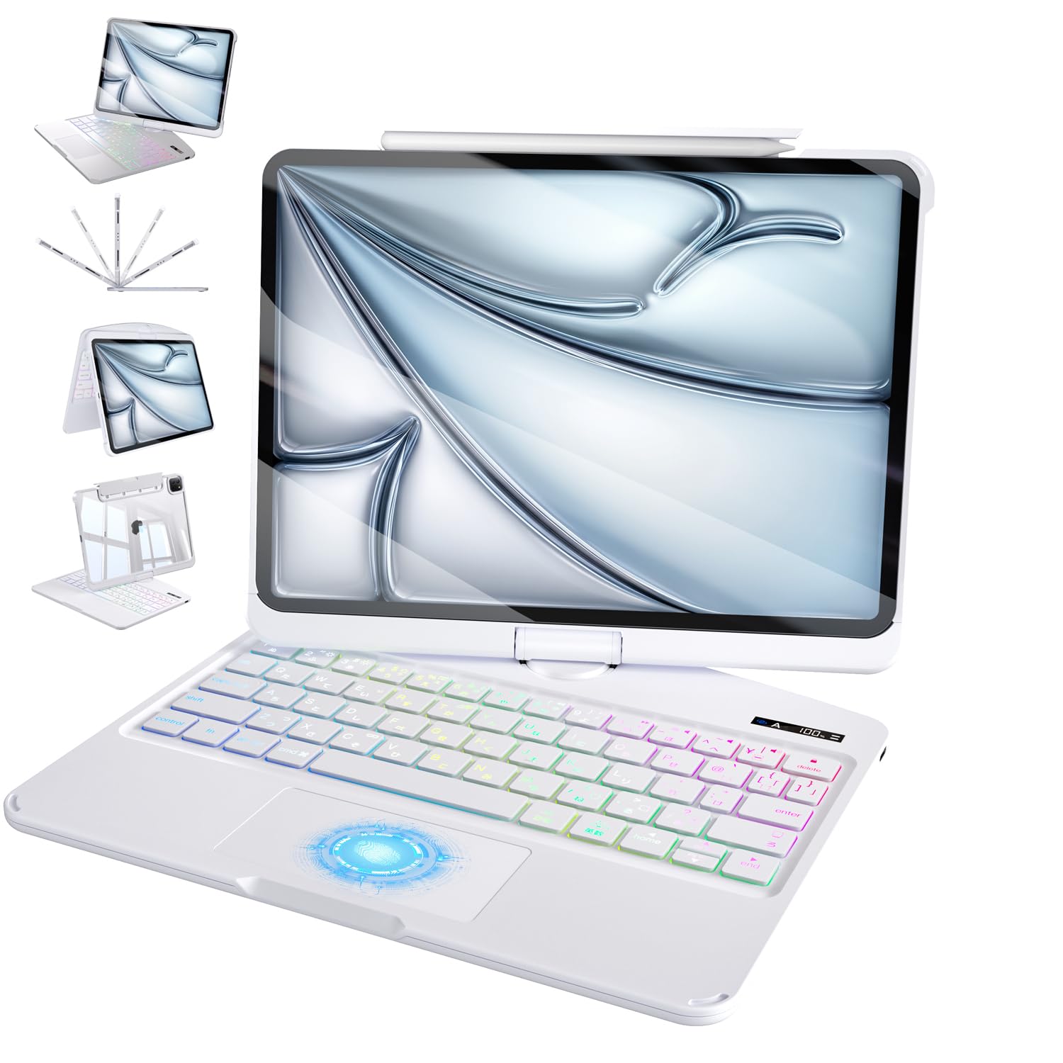 iPad Air 11インチ M4対応 キーボードケース ホワイト Amazon.co.jp: iFacemall iPad キーボード付きケース Air 11インチ M4