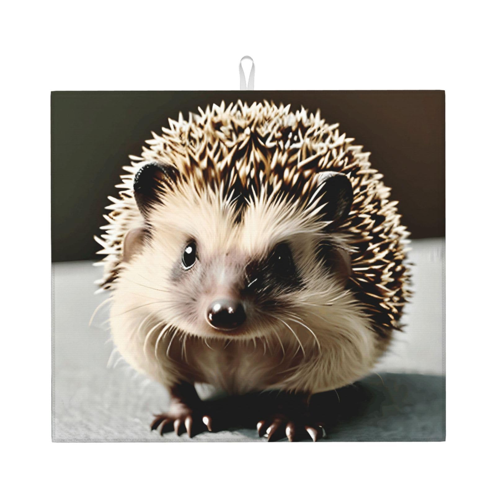 YYHHAOFA Cute hedgehog Prints Kitchen Drying Mat – Absorbent Dish Throw for Countertops, Quick-Dry Non-Slip Layer with Stylish Prints, for New Homes