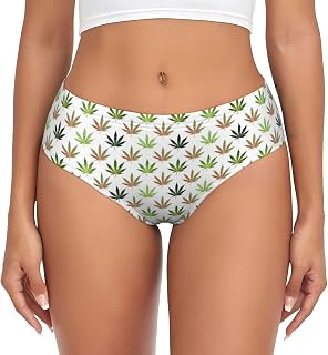 Cannabis Leaf Weed Womens Underwear Briefs Soft Stretch Comfort Triangle Panties Ladies Hipster Panties Knickers