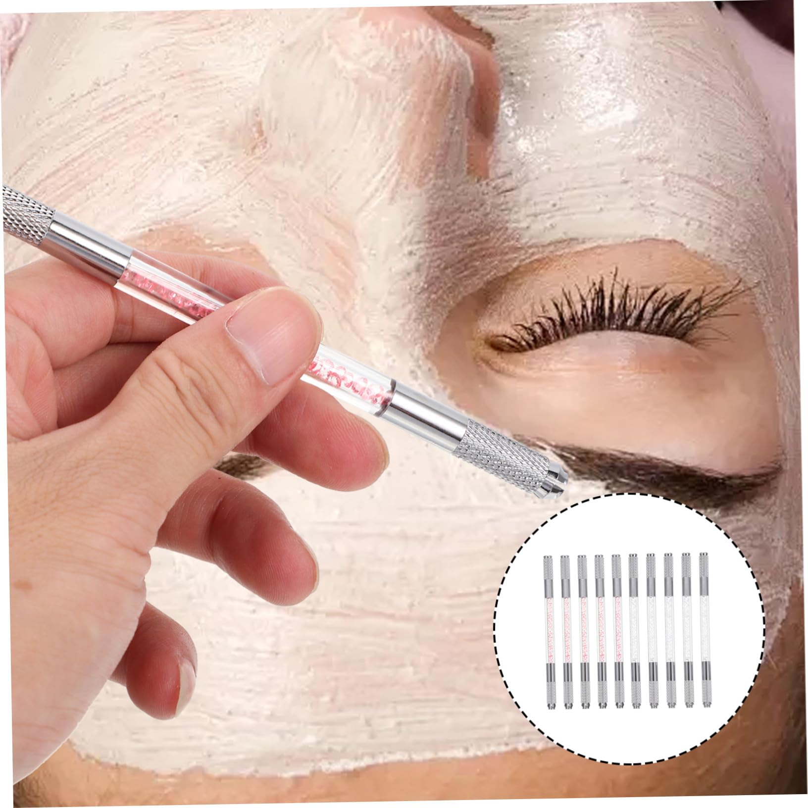 VICASKY 10 pezzi Penne per Tatuaggio Sopracciglia Microblading Doppia Punta Matite Trucco Sopracciglia Resistenti e Facili da Usare per Uso Professionale e Personale