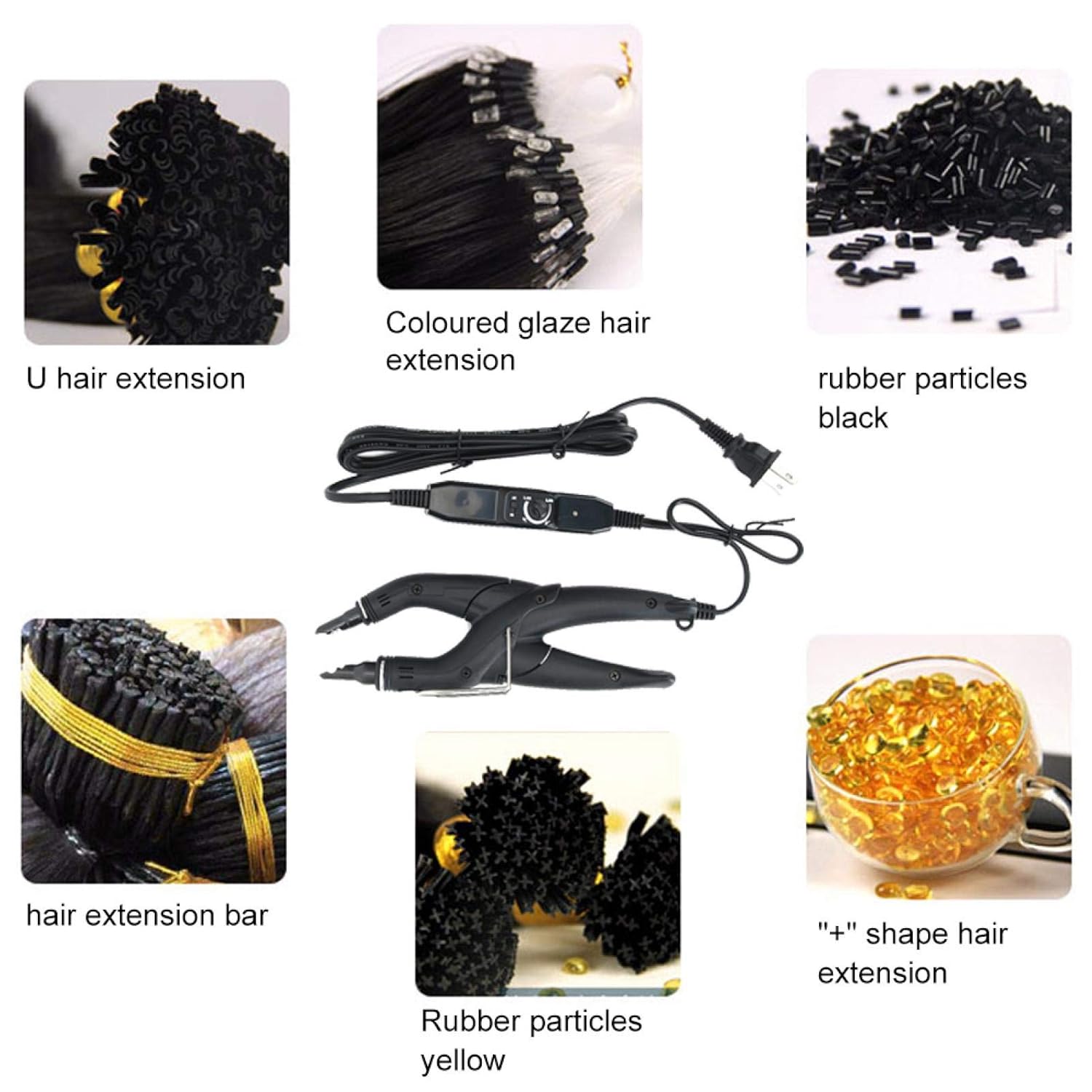 Hair Extension Iron, Adjustable Temperature Hair Connector Professional Wig Styling Tool for Salon Household Use