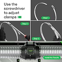 Vista 5 de VIVOSUN Abrazaderas de conducto de aire de acero inoxidable, abrazaderas de manguera ajustables de 4/6/8/12 pulgadas con accionamiento helicoidal