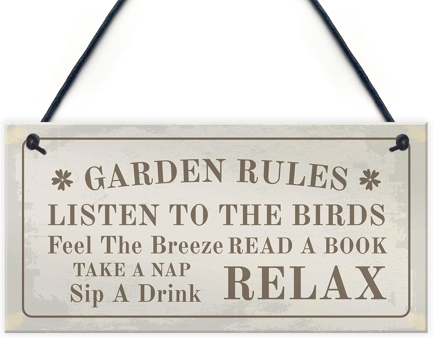 RED OCEAN Hanging Garden Rules Sign For Garden Shed Wall Sign Home Decor Garden Plaques