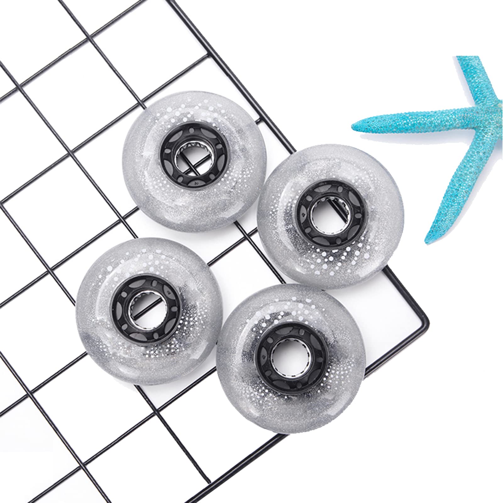 Genérico Ruedas para Patines en Línea Interior Exterior Ruedas de Repuesto para Patines en Línea con Flash Luminoso 85A Ruedas LED en Línea de 68mm/72mm/76mm/80mm Paquete de 8
