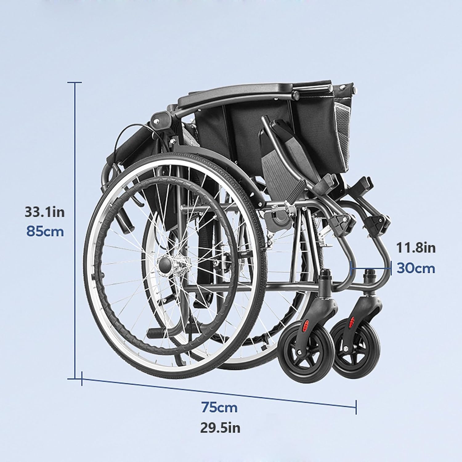 Wózek inwalidzki Vrijetijdsvervoerstoel Handmatig opklapbare aluminium rolstoelen Transportrolstoelen Oudere patiënten Mobiele zorgrolstoelen wygodne