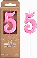 Vista 23 de PHD CAKE Velas de cumpleaños de 7 cm Elegantes Azul Número 4, Velas de Número Azul, Velas de Número para Pastel, Celebración de Fiesta