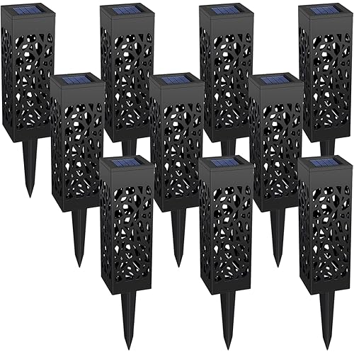 FIESTREL 10Pcs Solar Lights Solar Path Lights Outdoor Waterproof LED Garden Lights ，Decorative Landscape Lighting Automatic Led for Patio, Yard and Garden