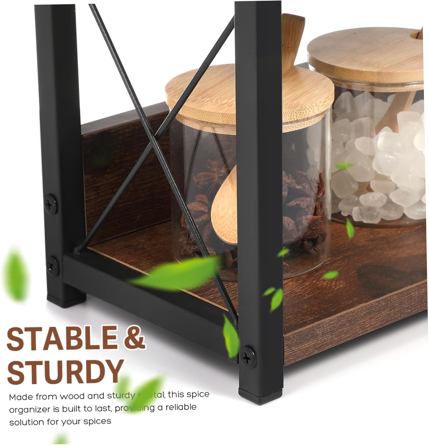 Ciieeo Double Kitchen Spice Rack Space Saving Countertop Shelf Organizer for Efficient Kitchen Storage Sturdy and Design for Spice Organization for Pantry