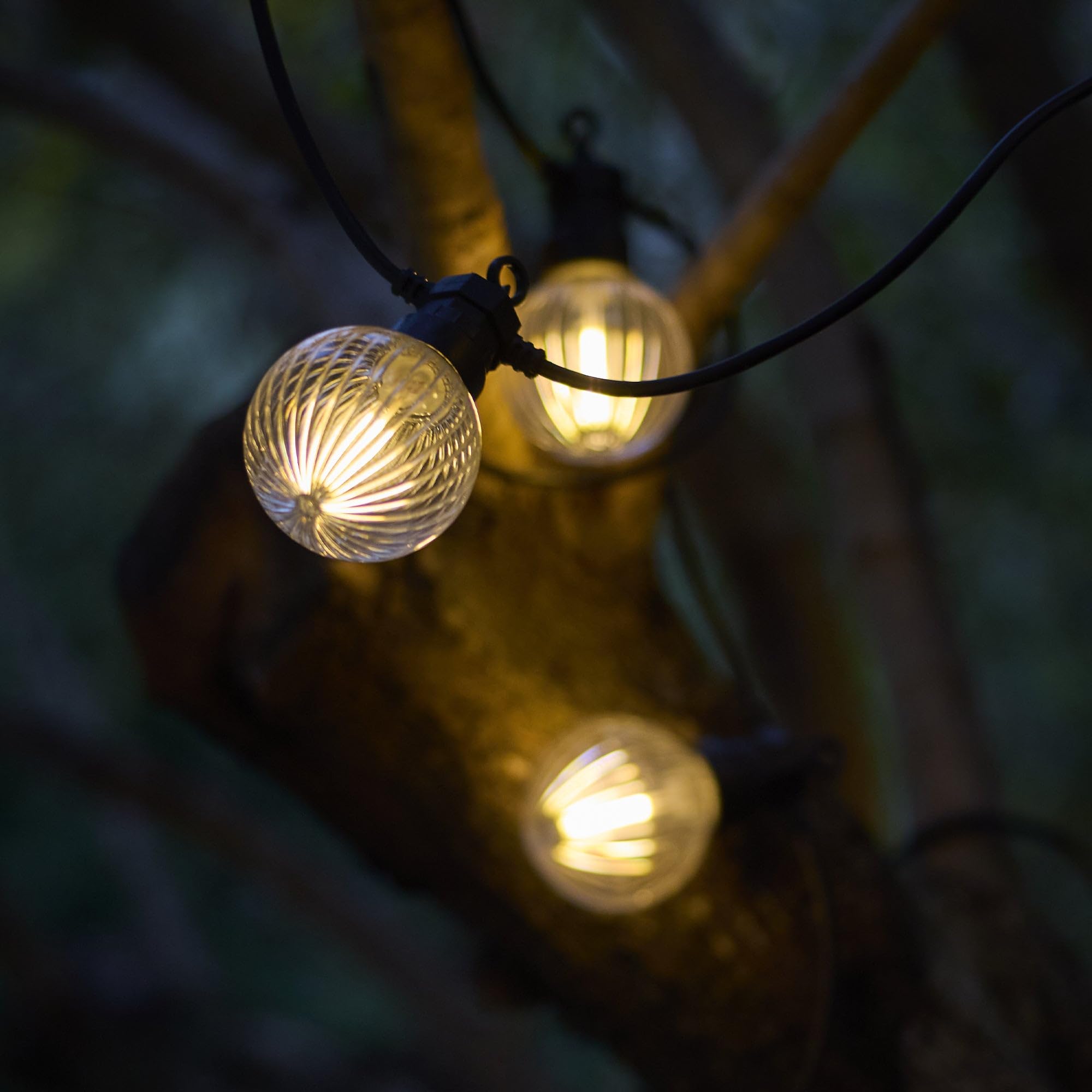 BAMBY LIGHT solarny łańcuch świetlny, 10 żarówek LED, ciepła biel, możliwość ściemniania, 8 m