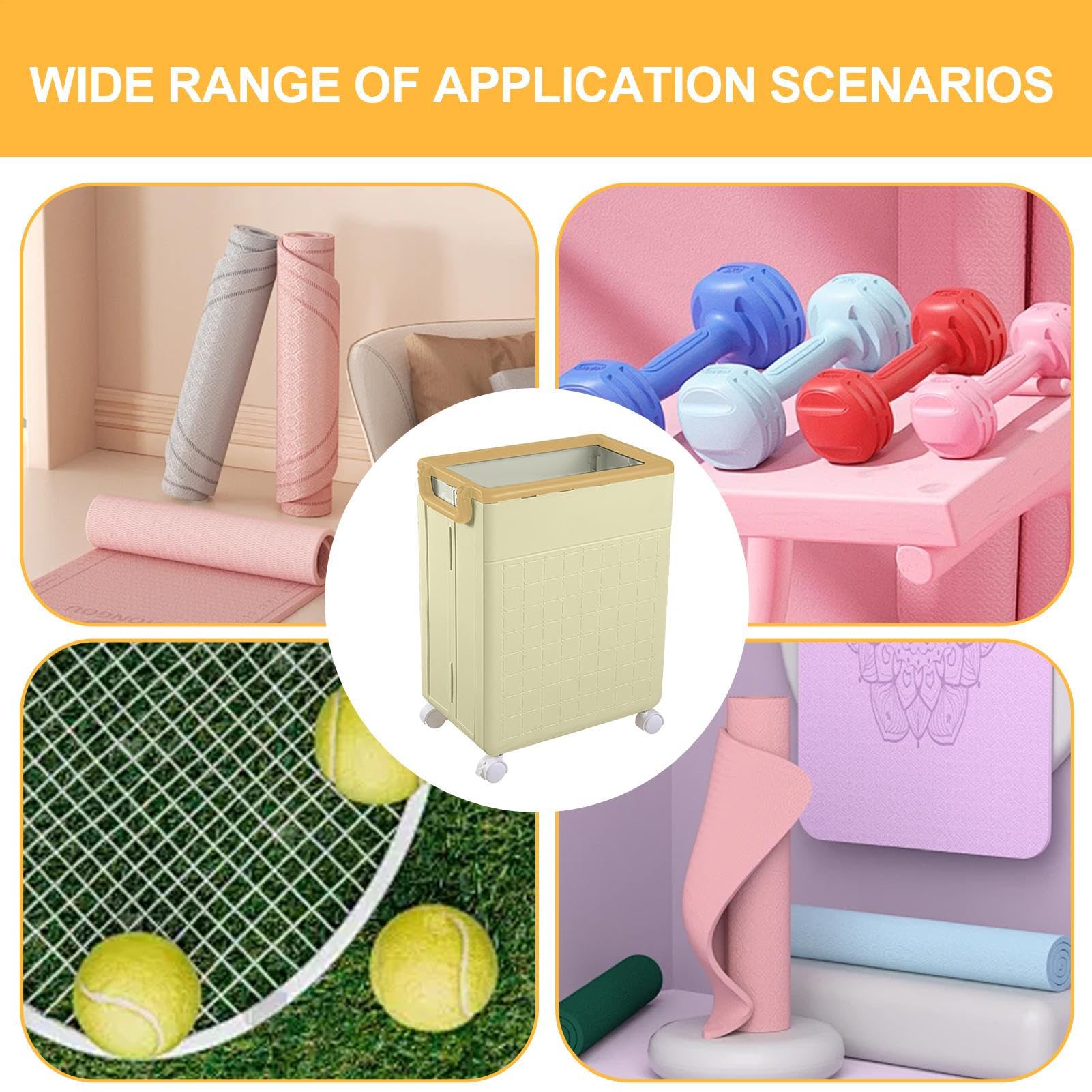 Organizador de colchonetas de fitness - Estante organizador plegable multiusos para esterillas de yoga en el gimnasio | contenedor de almacenamiento para esterillas de yoga, organizador de
