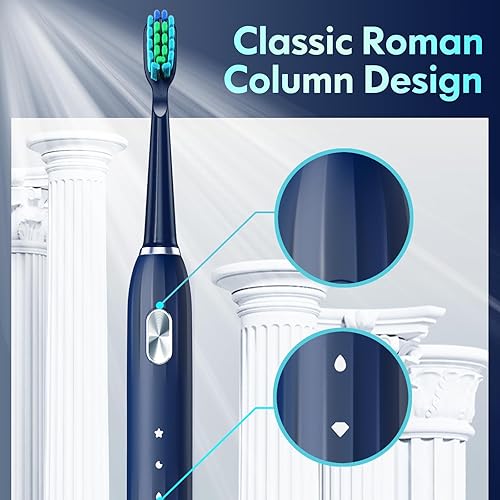 Vista 27 de Cepillo de dientes eléctrico para niños, cepillo de dientes sónico recargable, cepillo de dientes ultrasónico con temporizador, 8 cabezales