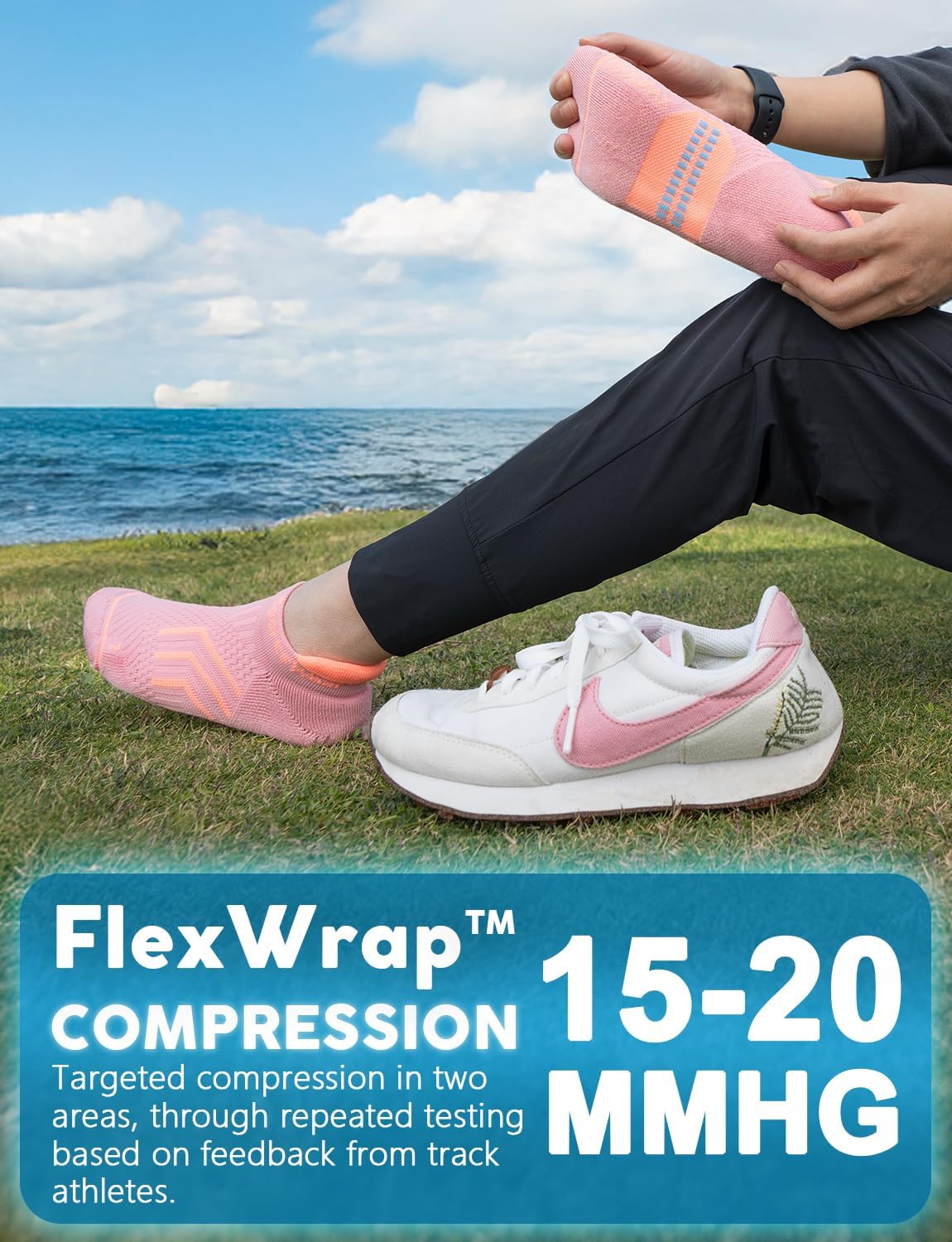 Juclise Coolmax Bamboo Viscose Compression Running No Show Athletic Socks, Anti Blister Moisture Wicking Cushioned workout
