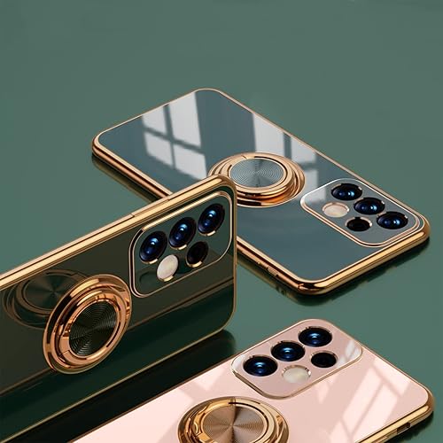 Miniatura 2 de aowner Funda para Samsung Galaxy A32 5G anillo titular brillante chapado en oro rosa borde de rotación de 360 grados para mujeres niñas delgada