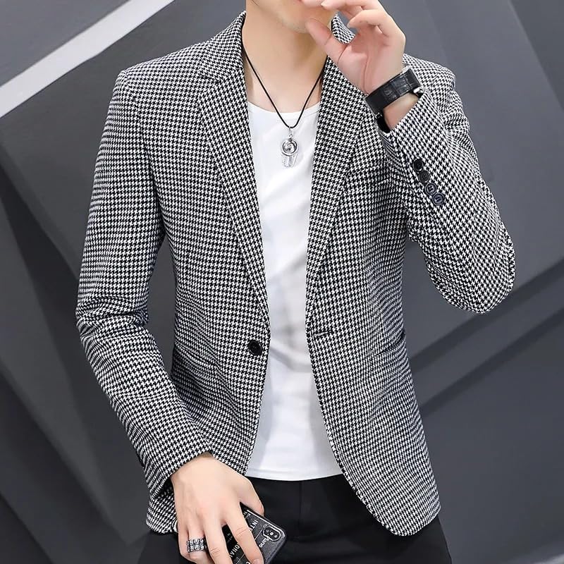 Plaid Suit Men's Wool Business Formal Jacket2