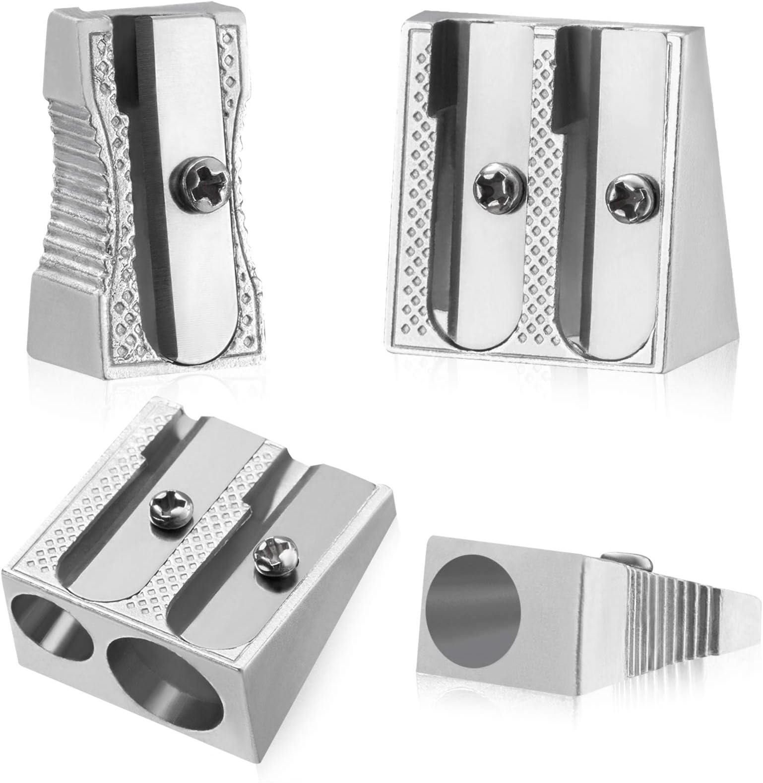 Metal Pencil Sharpener,4PCS Pencil Sharpener Handheld, Pencil Sharpener Manual, Pencil Sharpener Small,Perfect For Use In Schools,Offices,Homes,Art Projects