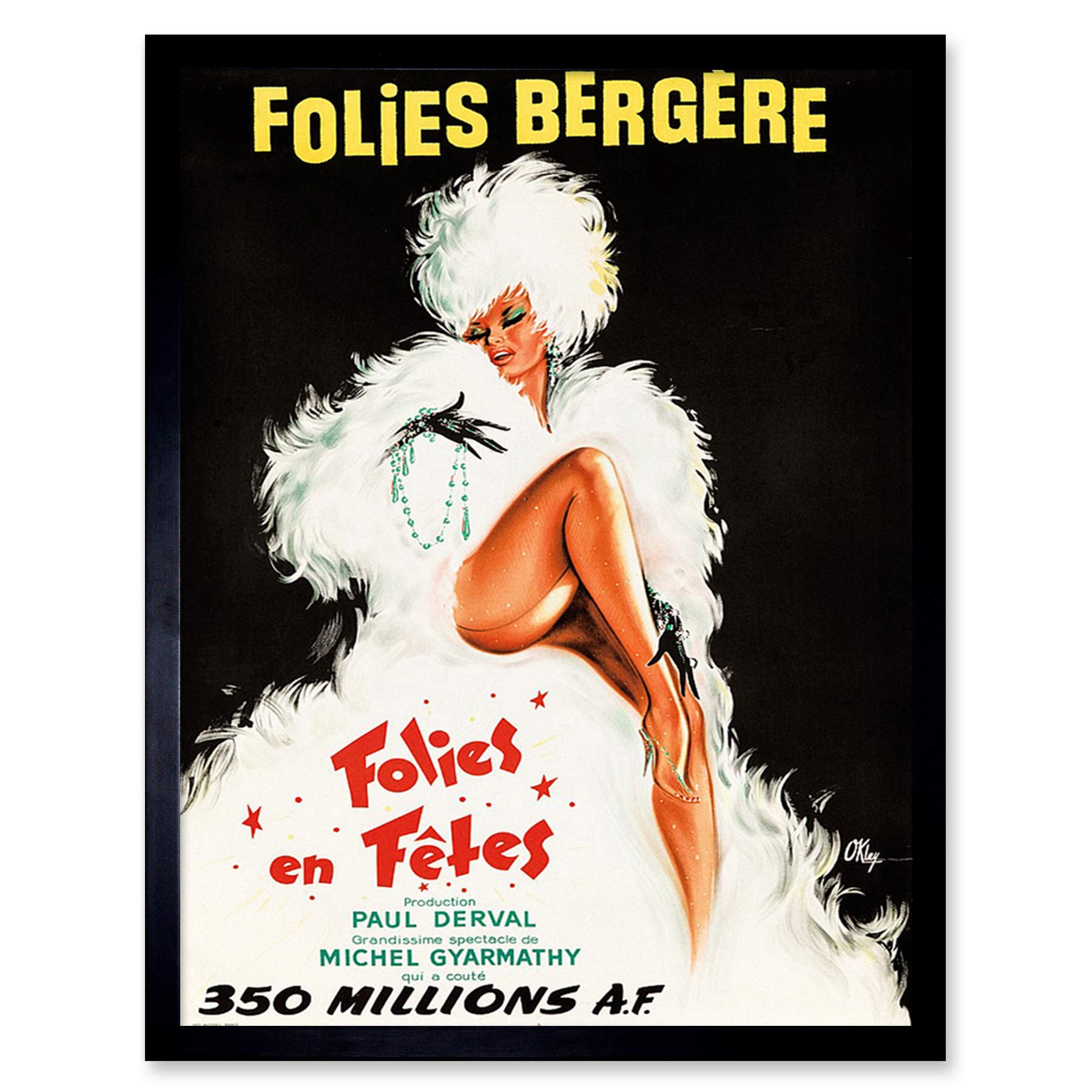 Wee Blue Coo Folies Bergere Theatre Cabaret Art Print Framed Poster Wall Decor 12x16 inch
