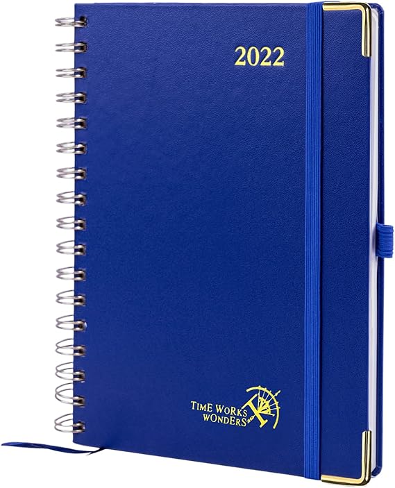 POPRUN Premium Kalender 2022 Wochenplaner Ringbuch 22 x 17 cm Hardback