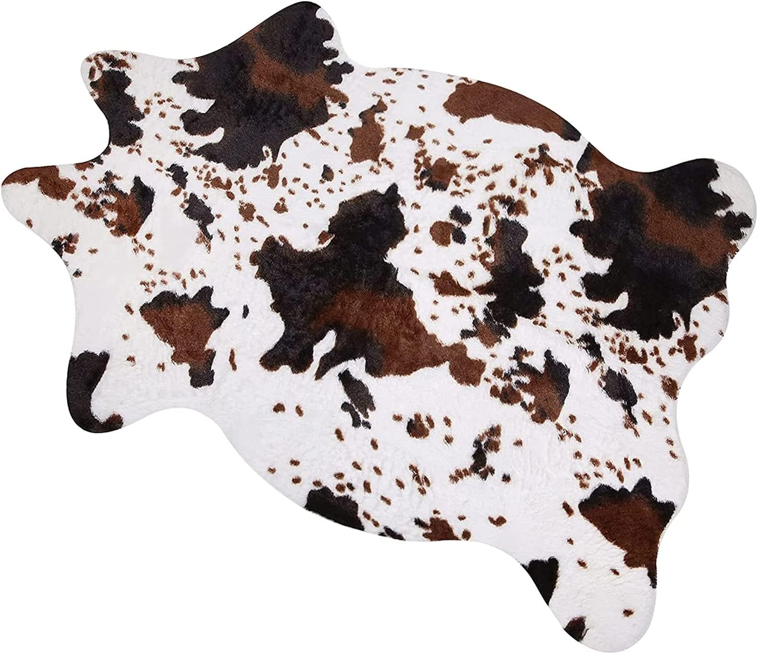 MACEVIA Cow Print Rug Faux Cowhide Rugs Cute Animal Area Carpet Western Decor for Living Room Bedroom with Anti-Slip Rubber Large Size 59" L x 47.2" W(4.9ft x 3.9ft) — image 1