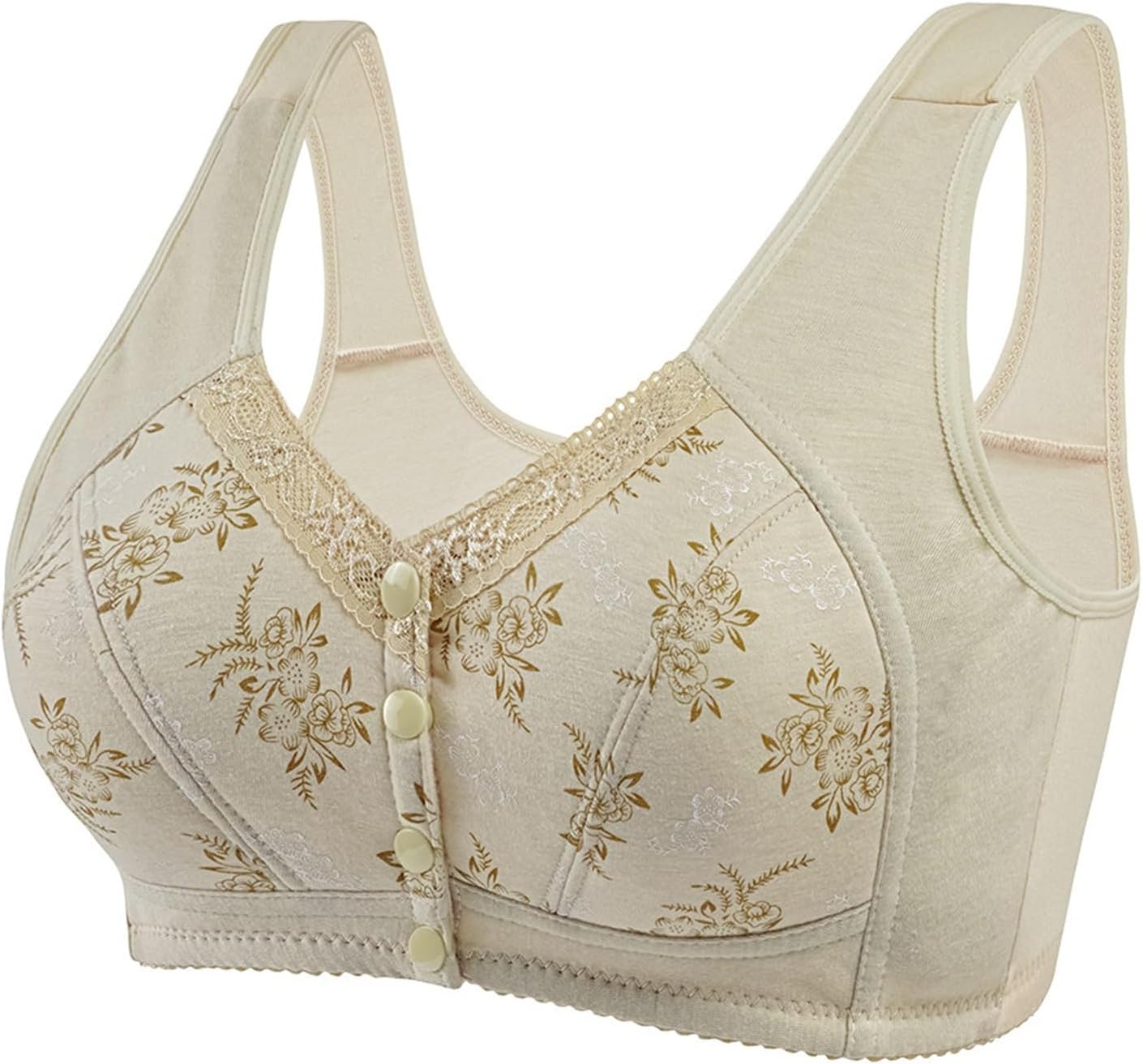 Daisy Bras for Older Women 2024 Comfortable Convenient Front Closure Bras Full Support No Underwire Bras, (38) 38