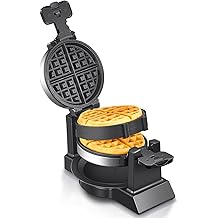 Yabano Belgischer Waffelhersteller - Professionelles rotierendes Waffeleisen mit Double-Flip-Technologie, Antihaft-Platten, abnehmbare Tropfschalen und Cool-Touch-Griffe
