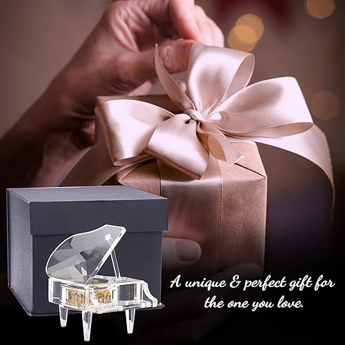 Miniatura 7 de ELLDOO Crystal Music Box, Mechanical Clockwork Decorative Piano Musical Box,Transparent Piano Ornament Romantic Gift for Girl Women (Tune: for Elise)